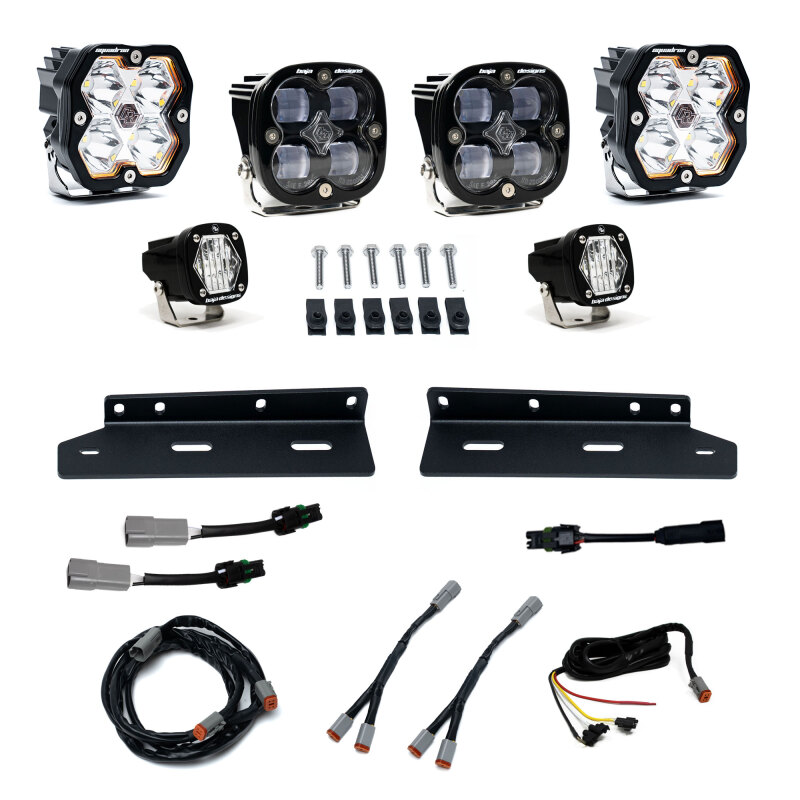 Ford Raptor Fog Light Pocket Kit - Baja Designs - Squadron SAE Fog - Clear - `21-`25